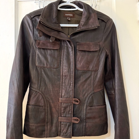 Vintage Genuine Leather Jacket In Dark Chocolate - Picture 1 of 6